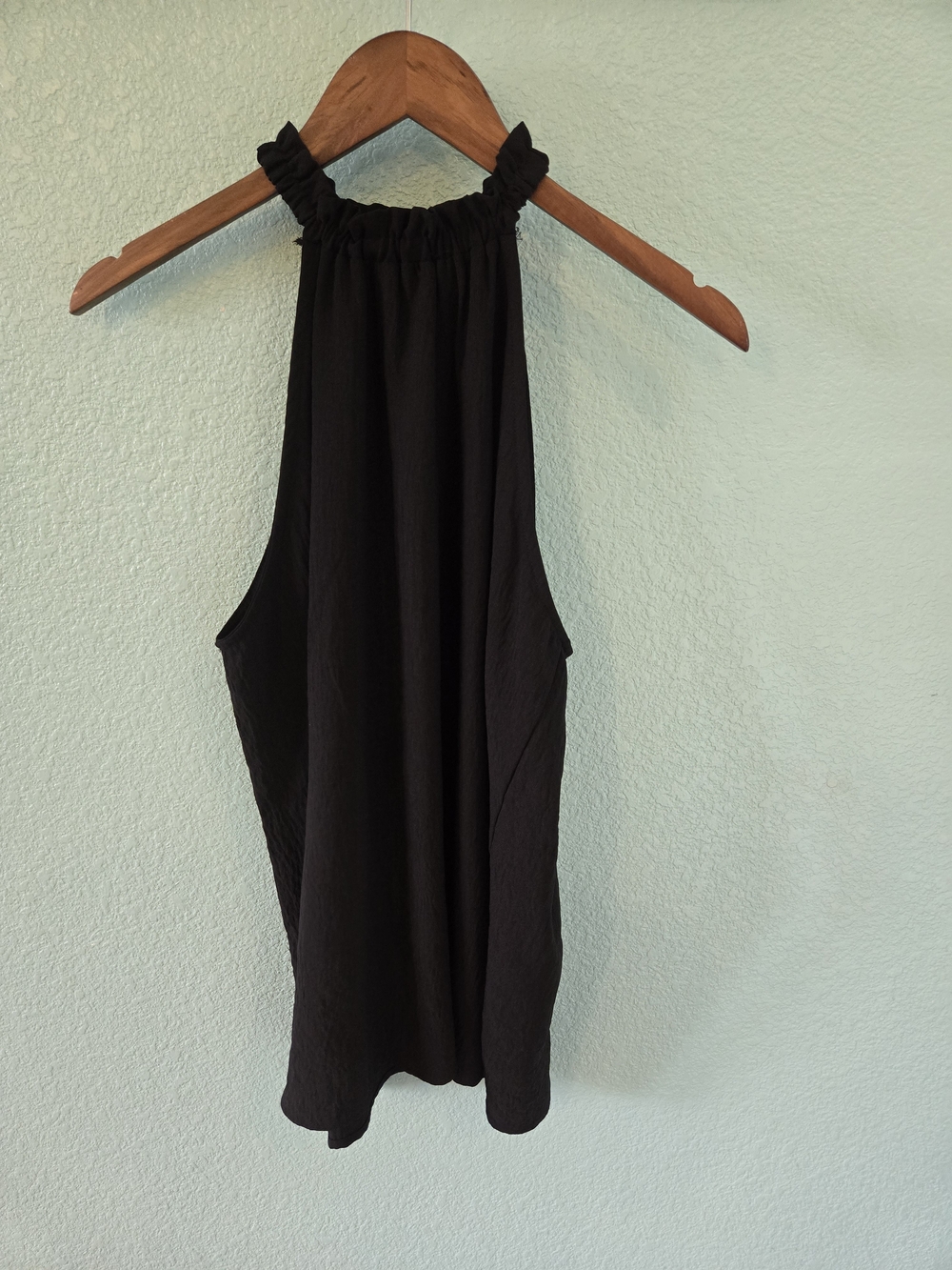 Vanilla Bay Black Ruched High Neck Tank